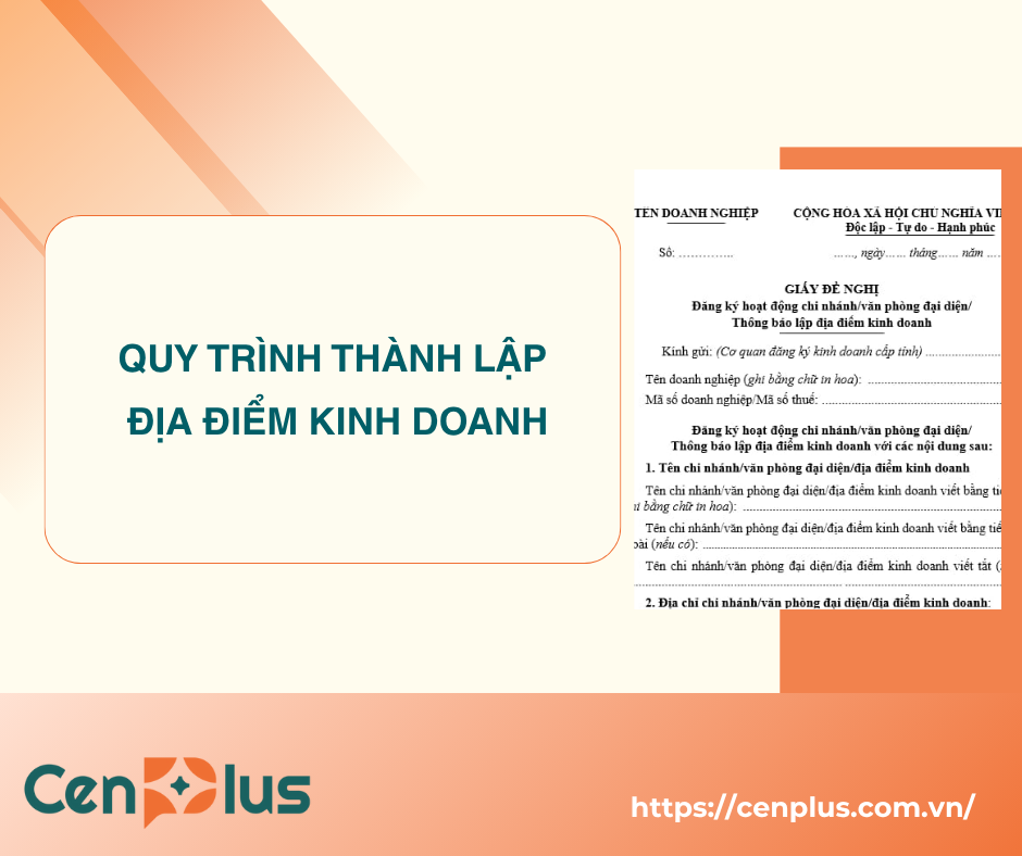 Quy trình thành lập địa điểm kinh doanh